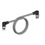 Ethernet Cat.5 cable, PVC, M12 right-angle plug/M12 right-angle plug, 2 m