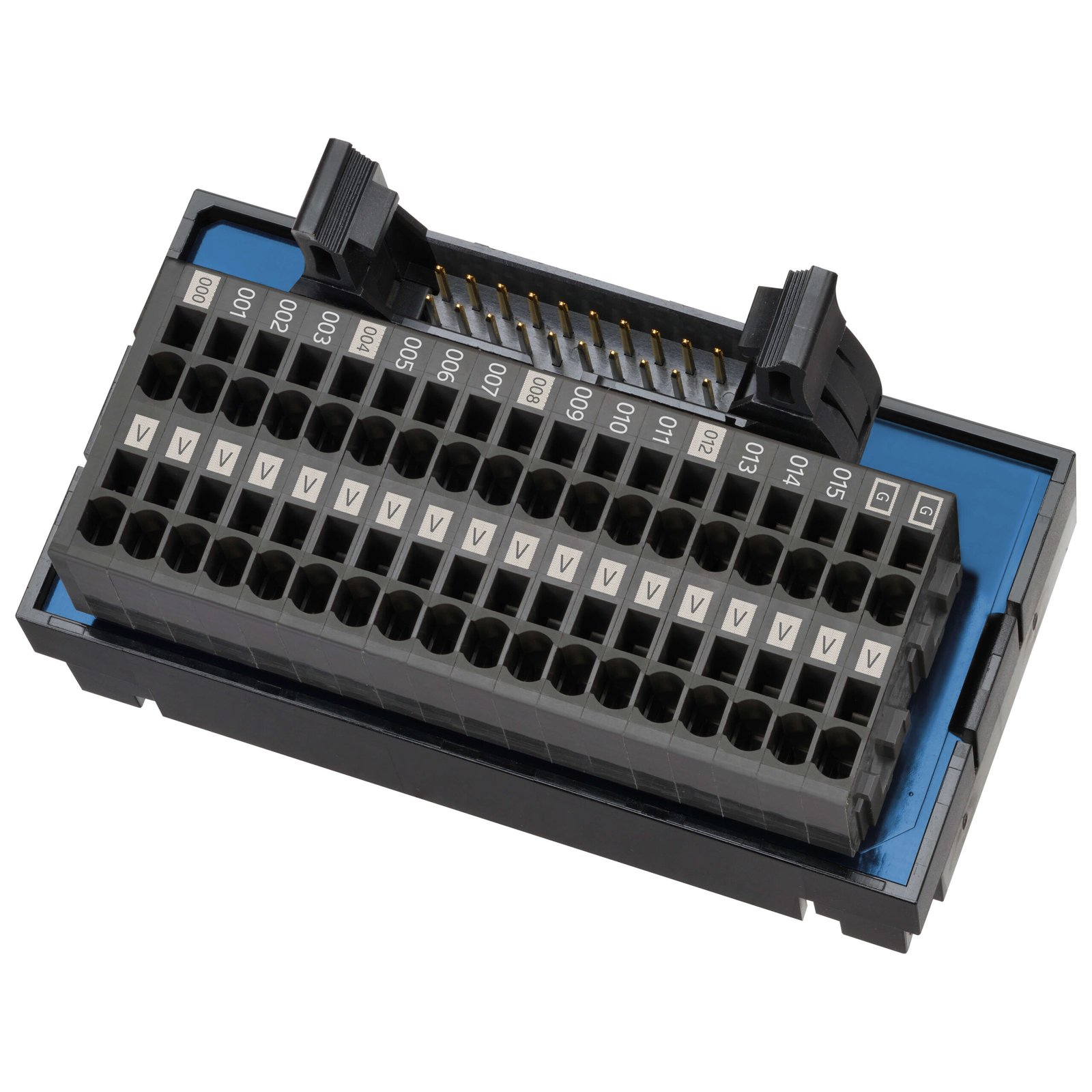 XW2K-20G-O16B-OUT PLC interface wiring system with push-in plus technology and power supply terminal, 20 points MIL connector, Output, Signal: 0.5 A, Power: 4 A,... - Image 1