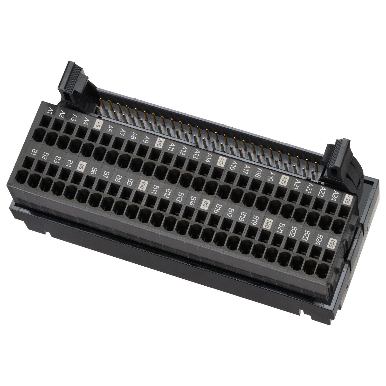 XW2K-50G-T General purpose interface wiring system with push-in plus technology, 50 points MIL connector, Input/Output, 1 A, NPN/PNP, 125 VAC, 30 VDC, DIN... - Image 1