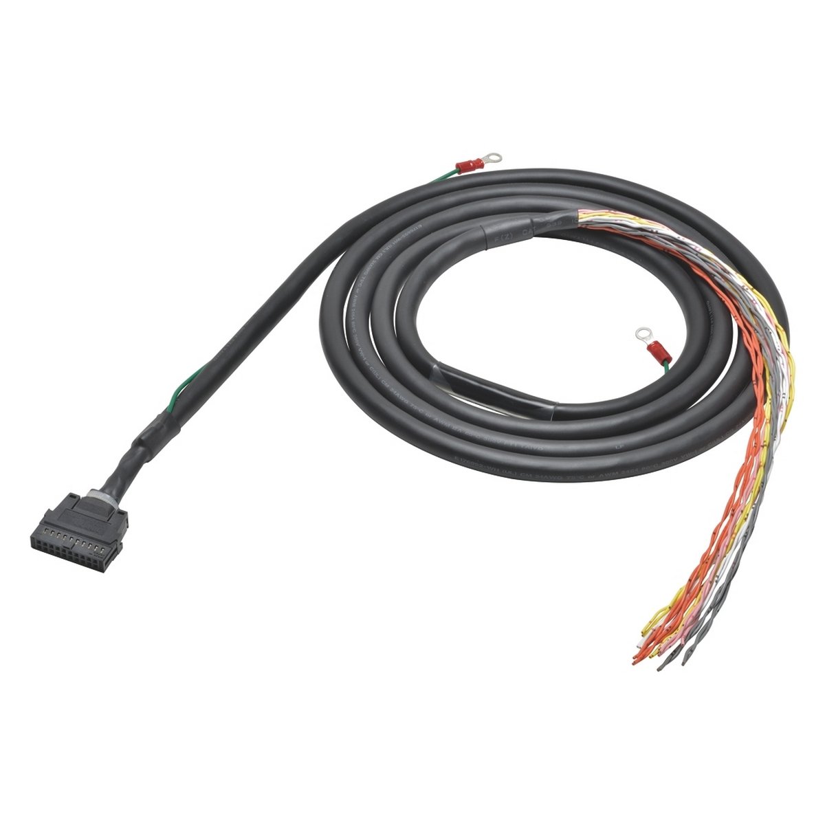 XW2Z-RAxxxC I/O connection cable, with shield connection, MIL20 to open ends, 2 m - Image 1