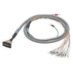 I/O connection cable, with shield connection, MIL20 to fork terminals, 2 m