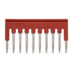 Short bar for terminal blocks 1 mm² push-in plus models, 10 poles, red color