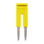 Short bar for terminal blocks 1 mm² push-in plus models, 2 poles, yellow color