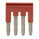 Short bar for terminal blocks 2.5 mm² push-in plus models, 4 poles, red color