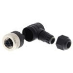 Field assembly connector, M12 right-angle socket (female), 4-poles, screw connection, for cable diameters 3.0-6.5 mm