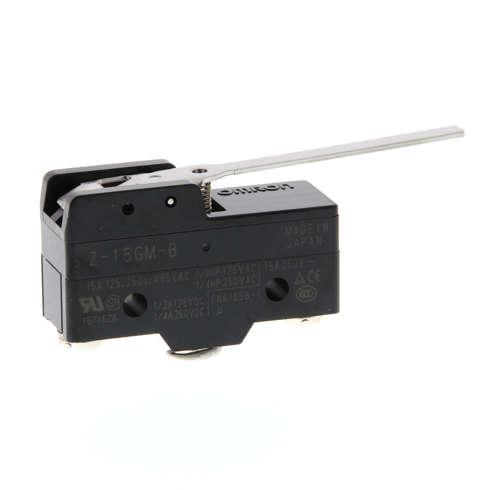 Z-15GM-B General purpose basic switch, reverse hinge roller lever, SPDT, 15A - Image 1