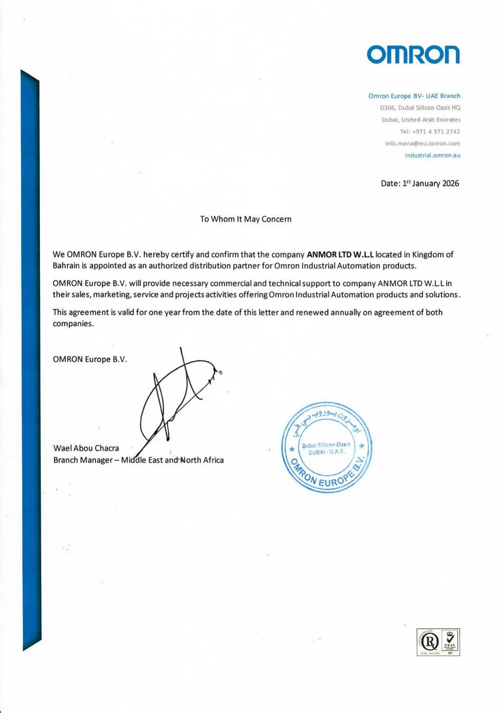 Letter of Authorisation